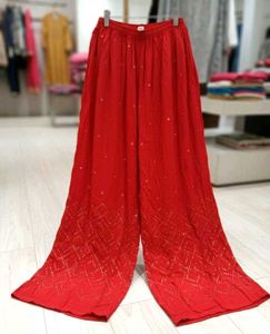 Red Printed Palazzos