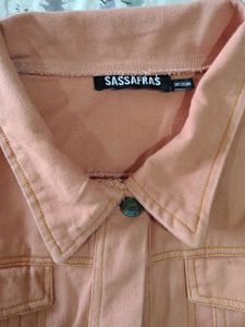 Ladies Peach Denim Jacket