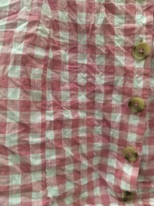 Pink And White Checked Short Top