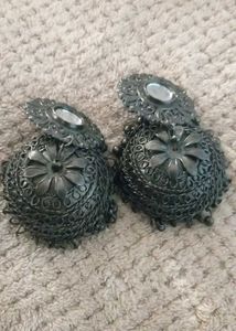 Oxidized Jhumka Earrings