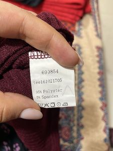 Shein Burgundy Crisscross Mock Neck Top