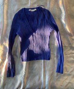 Zara Ribbed Vneck Top