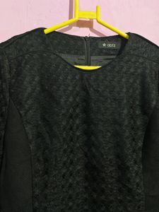 New Black Midi Net Dress For Women