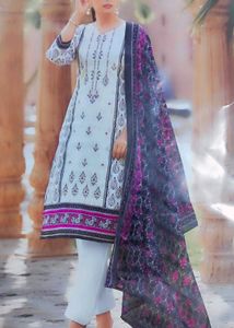 Elegant Printed Dupatta With Embroidery Kurti