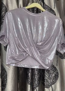 Metallic Twist Front Top