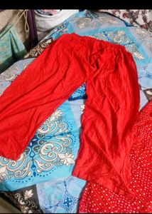 Red Embroidered Kurta Set