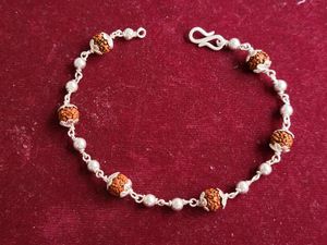 Silver Rudraksh Trendy Rakhi / Bracelet