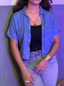 Denim Crop Shirt