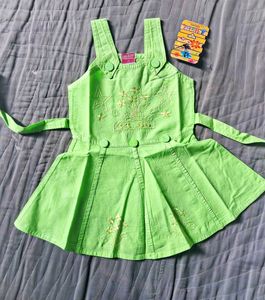 Lime Green Embroidered Jumper Dress