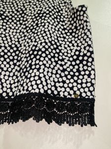 Black And White Dotted Sleevless Crop Top