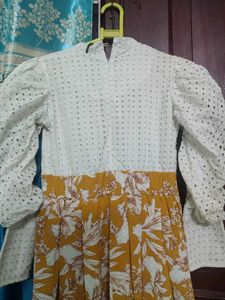 Floral &amp; Eyelet Midi Dress