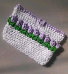 Crochet Floral Pouch