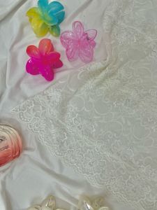 🦢fairycore Floral Lace Off White Cami Top