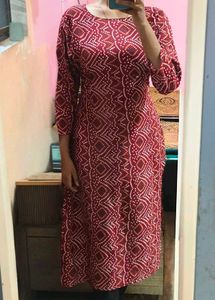 Bandhani Red Kurti