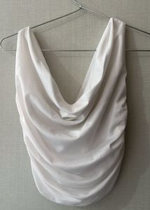 White Cowl Neck Tank Top