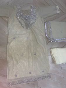 Elegant Green &amp; Silver Salwar Kameez