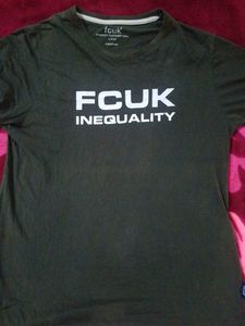 FCUK 'Inequality' Olive Tee - Medium