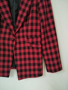 Checked Textured Blazer