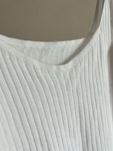 White Ribbed Tank Top