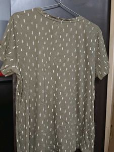 Olive Green Printed Tee