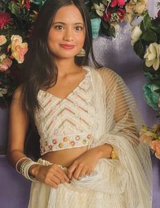 Embroidered Ethnic Crop Top with shrug