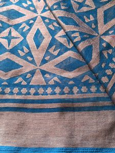 Elegant Blue Patterned brasso Saree