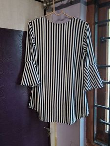 Striped Flared Sleeve Top
