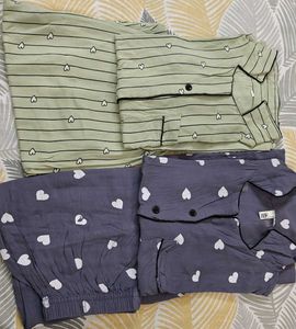 Heart Print Pajama Set