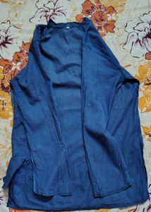 Stylish Men's Blue Cotton Kurta (Chest/Waist: 20.5