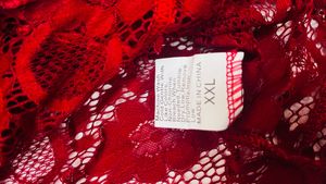 Women Red Lace Bodysuit 90&#39;s