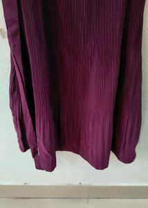 Burgundy Pleated Dress