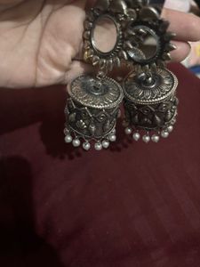 Oxidized Jhumka Earrings