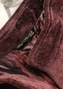 Miss forever Women Burgundy Velvet Coat