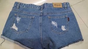 Distressed Denim Shorts