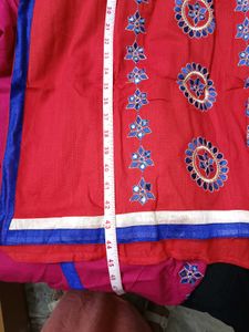 Red Embroidered Kurta