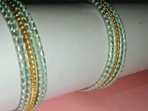 Silver &amp; Gold Print Bangle Set