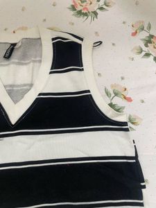 H&amp;m Stripped V Neck Dress