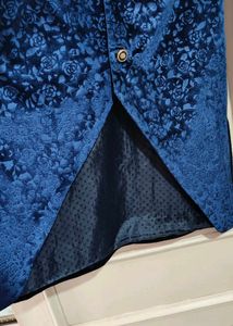 Navy Blue Velvet Indo Western