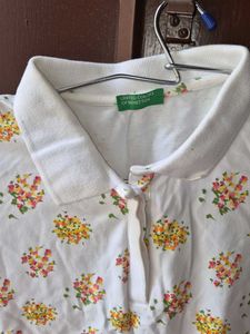United colors of Benneton Floral Polo Shirt