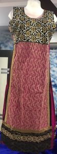net embroidered straight suit