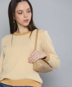 Levis Women Beige Color Self Design Sweatshirt
