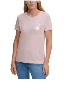 Dkny Womens Pocket Sequined T-Shirt