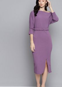Sassafras Boat Neck Dress With Belt