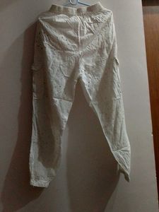 Eyelet White Cargo Pants