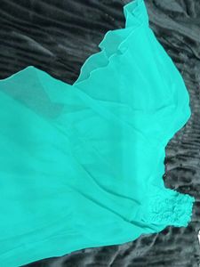 Teal one shoulder top