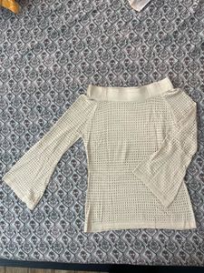 Crochet Bell Sleeve Top - Never Worn