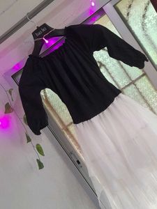 Black &amp; White Tiered Dress