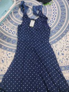 Navy Polka Dot Dress