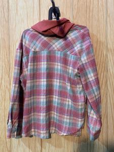 Hooded Plaid Flannel Shirt