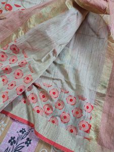 New Unused Khakhi&amp; Orange Weaving Dupatta